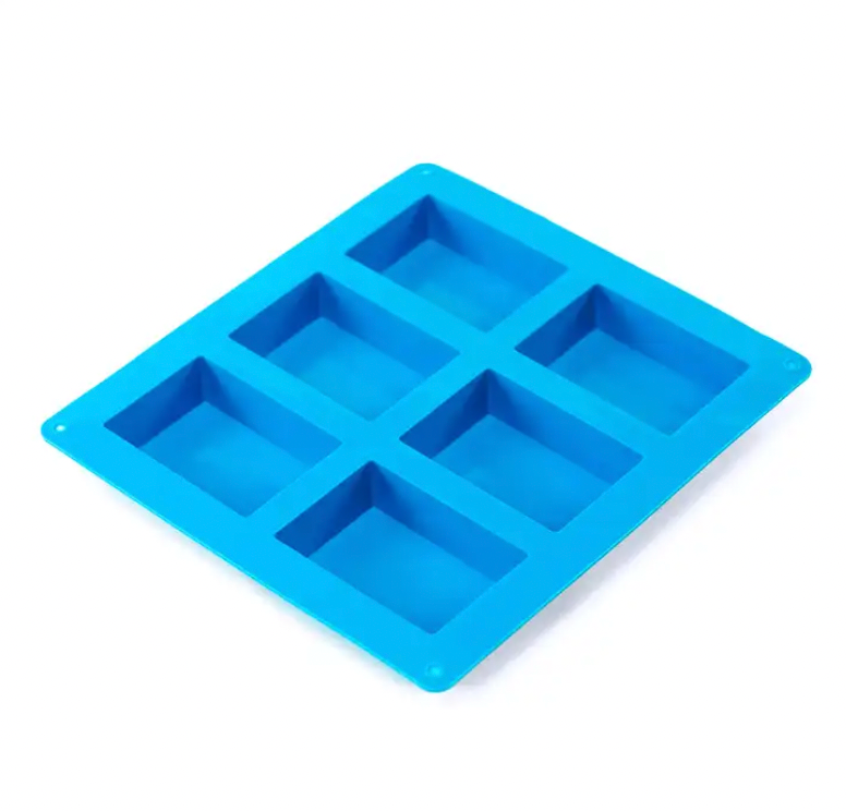 soap molds  Silicone   - soap mold Rectangle 6 Cavity 