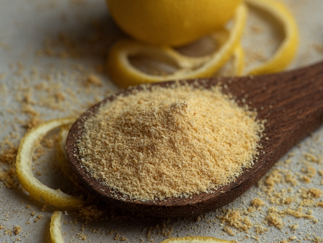 powdered lemon peel, crystallized lemon - lemon peel granules