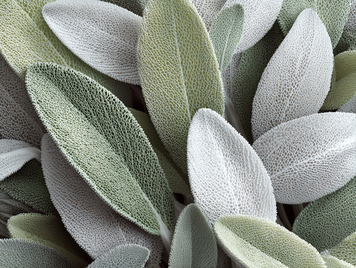 dried white sage leaves, white salvia plant, salvia blanca