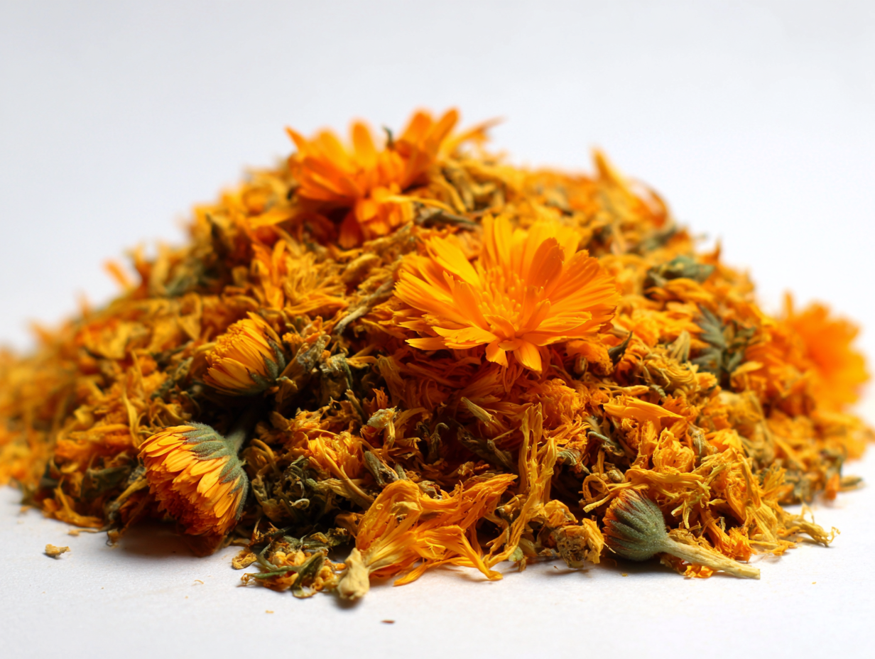 calendula leaves, calendula plants, dried marigolds, calendula flowers